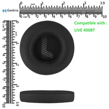 画像をギャラリービューアに読み込む, Geekria イヤーパッド QuickFit 互換性 パッド ジェイビーエル JBL LIVE 400BT ヘッドホンに対応 パッド イヤー / イヤーカップ ( プロテインレザー / ブラック )