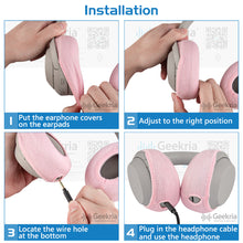 画像をギャラリービューアに読み込む, Geekria カバー 2 ペア 互換性 イヤーパッドカバー (SGS認証済) 劣化防止、防塵 ヘッドホン交換用 ストレッチニット 8-11CM |ヘッドホン用 洗濯可 (中型 / ピンク)