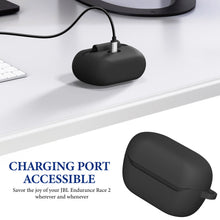 画像をギャラリービューアに読み込む, Geekria シリコンカバー 互換性 カバージェイビーエル JBL Endurance Race 2 対応 True Wireless Earbuds 充電ケースカバー 外装カバーキーホルダーフック付き 、充電ポートアクセス可能、フロントLED可視