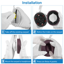 画像をギャラリービューアに読み込む, Geekria イヤーパッド QuickFit 互換性 パッド ジェイビーエル JBL LIVE 500BT ヘッドホンに対応 パッド イヤー / イヤーカップ (プロテインレザー / ブラック)