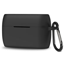 画像をギャラリービューアに読み込む, Geekria シリコン カバー 互換性 カバー ジャブラ Jabra ELITE 4 Active 対応 True Wireless Earbuds 充電ケースカバー 外装カバー、キーホルダーフック付き、フロントLED可視 (黒)