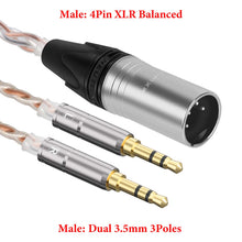 画像をギャラリービューアに読み込む, Geekria Apollo 4ピン XLR(オス)to デュアル3.5mm バランスヘッドホンケーブル、シルバープレーテッド交換コード、HIFIMAN Sundara Edition XS Ananda Arya HE400se、Denon D7200 D5200 対応、1.5m