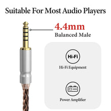 画像をギャラリービューアに読み込む, Geekria Apollo 銅 アップグレードケーブル Sennheiser HD 490 PRO Plus/HD 480 PRO Plus 対応 4.4mm バランス 4ピン XLR オーディオケーブル HiFi 交換用コード(5.9ft / 1.8m)