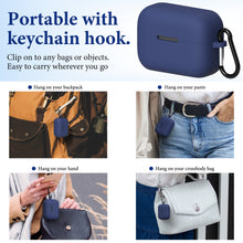 画像をギャラリービューアに読み込む, Geekria シリコン カバー 互換性 カバー Soundcore by アンカー Anker AeroClip 対応 True Wireless Earbuds 充電ケースカバー 外装カバー キーホルダーフック付き、充電ポートアクセス可能 (青)