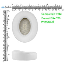 画像をギャラリービューアに読み込む, Geekria イヤーパッド QuickFit 互換性 パッド ジェイビーエル JBL Everest Elite 700, V700NXT ヘッドホンに対応 イヤパッド/イヤークッション/イヤーカップ ( プロテインレザー / 白い)