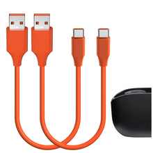 画像をギャラリービューアに読み込む, Geekria 充電ケーブル 互換性 Type-C 充電コード USB to USB-C ジェイビーエル JBL Tune 215TWS, Tune 770NC, Tune Buds 2, Quantum 350, Vibe Beam, Vibe Beam 2 に対応 (オレンジ/ 30cm 2パック)
