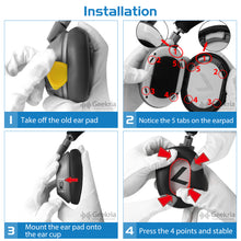画像をギャラリービューアに読み込む, Geekria イヤーパッド QuickFit 互換性 パッド プラントロニクス Plantronics BackBeat PRO 2, BackBeat PRO 2 Special Edition, Voyager 8200 UC ヘッドホンに対応 パッド イヤー / イヤーカップ (プロテインレザー / グレー)