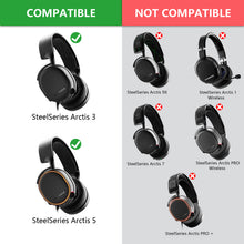 画像をギャラリービューアに読み込む, Geekria ヘッドバンド 互換性 ヘッドホンヘッドバンド SteelSeries Arctis 5 & Arctis 3 対応 交換用 パッド (ブラック)