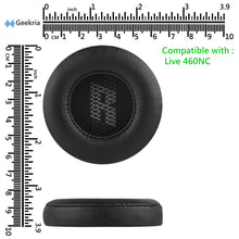 画像をギャラリービューアに読み込む, Geekria イヤーパッド QuickFit 互換性 パッド ジェイビーエル JBL Live 400BT/ Live 460NC ヘッドホンに対応 パッド イヤー / イヤーカップ (プロテインレザー / ブラック)