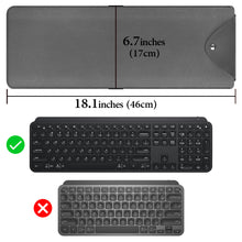 画像をギャラリービューアに読み込む, Geekria フルサイズ スリム キーボード スリーブ ケース、ビーガンレザー トラベルバッグ、ロジクール Logicool MK955/ K950/ MX Keys S/ MX Keys Advanced Wireless Illuminated 用キーボード保護カバー (ダークグレー)