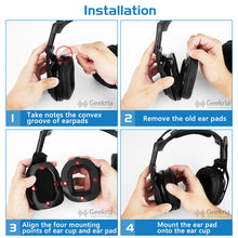 画像をギャラリービューアに読み込む, Geekria イヤーパッド QuickFit 互換性 パッド Astro A40 TR ヘッドホンに対応 パッド イヤー / イヤーカップ (プロテインレザー / 黒)