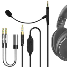 画像をギャラリービューアに読み込む, Geekria クリップマイク コンデンサーマイク ピンマイク ミニマイク クリップ式 スマホマイク ヘッドホンケーブル ゲームおよび会議用 ゼンハイザー Sennheiser HD620S HD599 HD598 HD505 ヘッドセットと互換性があり 2.5mm ブームマイク付き 交換コード 音量/ミュートコントロール (170 cm)