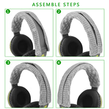 画像をギャラリービューアに読み込む, Geekria カバー 互換性 ヘッドバンドカバー ビート Beats, ボーズ Bose, アーカーゲー AKG, ゼンハイザー Sennheiser 対応 ニット製 ヘッドバンドクッション ヘッドバンドプロテクター (ブラック+グレー, 24 x 8 cm ( 9.4 x 3.1 inches ))