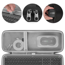 画像をギャラリービューアに読み込む, Geekria キーボードとマウスコンボキャリングケース、ロジクール Logicool MK955署名スリムワイヤレスキーボードとマウスコンボ、ロジクール Logicool K950ワイヤレスキーボード(ダークグレー)のためのハードシェル旅行交換ケース