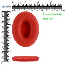 画像をギャラリービューアに読み込む, Geekria イヤーパッド QuickFit 互換性 パッド ビーツバイドクタードレ Beats SoloHD On-Ear ヘッドホンに対応 パッド イヤー / イヤーカップ プロテインレザー ( 赤 )