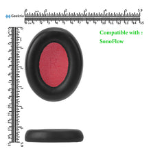 画像をギャラリービューアに読み込む, Geekria イヤーパッド QuickFit 互換性 パッドワンモア 1MORE SonoFlow ヘッドホンに対応 パッド イヤー / イヤーカップ プロテインレザー (黒)