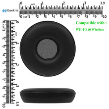 画像をギャラリービューアに読み込む, Geekria イヤーパッド QuickFit 互換性 パッド ソニー Sony WH-H810 Wireless ヘッドホンに対応 パッド イヤー / イヤーカップ プロテインレザー ( ブラック)