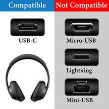 画像をギャラリービューアに読み込む, Geekria レザー 充電ケーブル 互換性 Type-C 充電コード USB to USB-C ボーズ Bose QuietComfort, SoundLink Plus, QC Ultra, QC45, 700, Ultra Open Earbuds に対応 (黒/30cm)