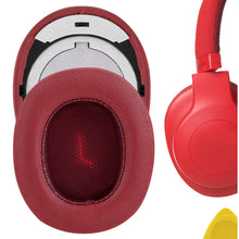 画像をギャラリービューアに読み込む, Geekria イヤーパッド QuickFit 互換性 パッド ジェイビーエル JBL E55BT ヘッドホンに対応 パッド イヤー / イヤーカップ (プロテインレザー / 赤)