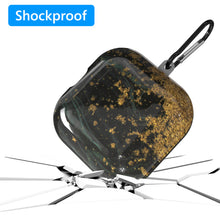 画像をギャラリービューアに読み込む, Geekria PC カバー 互換性 カバー Beats Powerbeats Pro 対応 True Wireless Earbuds 充電ケース充電ケースカバー 外装カバー キーホルダーフック付き、充電ポートアクセス可能 (Marble Black Gold)