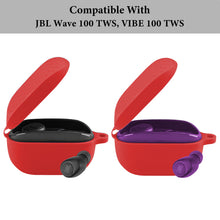 画像をギャラリービューアに読み込む, Geekria シリコン カバー 互換性 カバー JBL Wave 100TWS, VIBE 100 対応 True Wireless Earbuds 充電ケース充電ケースカバー 外装カバー キーホルダーフック付き、充電ポートアクセス可能 (Red)