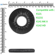 画像をギャラリービューアに読み込む, Geekria イヤーパッド QuickFit 互換性 パッド アーカーゲー AKG K121, K121S, K141 MK II, K142 HD ヘッドホンに対応 パッド イヤー / イヤーカップ ( プロテインレザー / ブラック )