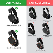 画像をギャラリービューアに読み込む, Geekria ヘッドバンド 互換性 ヘッドホンヘッドバンド SteelSeries Arctis 5, Arctis 3 対応 交換用 パッド (スレートブラック)