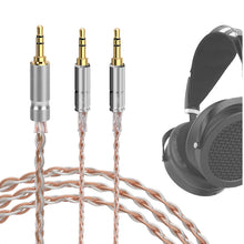 画像をギャラリービューアに読み込む, Geekria Apollo 銅シルバー編組アップグレードオーディオケーブル、HIFIMAN SUSVARA UNVEILED SUNDARA Ananda Arya HE4XX 対応、3.5mm (1/8'') からデュアル 3.5mm オス交換用ヘッドホンコード (4.9 フィート/1.5m)