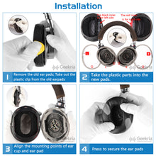 画像をギャラリービューアに読み込む, Geekria イヤーパッド QuickFi 互換性 パッド ソニー SONY MDR-1A, MDR-1ADAC ヘッドホンに対応 パッド イヤー / イヤーカップ ( プロテインレザー / ブラック)