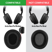 画像をギャラリービューアに読み込む, Geekria イヤーパッド QuickFit 互換性 パッド スティールシリーズ SteelSeries Arctis Nova Pro Wireless ヘッドホンに対応 パッド イヤー / イヤーカップ (プロテインレザー /黒)