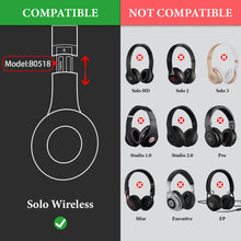 画像をギャラリービューアに読み込む, Geekria イヤーパッド 交換用 Beats Solo Wireless (Solo Bluetooth) (810-00012-00) 専用 ヘッドホン対応 イヤークッション 取付ビデオ付き (ブラック)