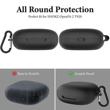 画像をギャラリービューアに読み込む, Geekria シリコン カバー 互換性 カバー SHOKZ OpenFit 2 対応 True Wireless Earbuds 充電ケースカバー 外装カバー キーホルダーフック付き、充電ポートアクセス可能、フロントLED可視