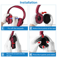 画像をギャラリービューアに読み込む, Geekria イヤーパッド QuickFit 互換性 パッド ソニー Sony MDR-100ABN WH-H900N ヘッドホンに対応 パッド イヤー / イヤーカップ ( プロテインレザー / 灰色がかった緑 )