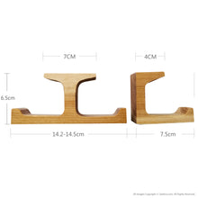 画像をギャラリービューアに読み込む, Geekria ヘッドホンスタンド 木製 吊り下げ式 ヘッドホンハンガー(2本掛け1つ と1本掛け1つ セット)