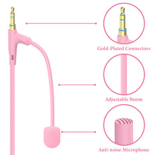 画像をギャラリービューアに読み込む, Geekria NOVA ブームマイク ヘッドフォンケーブル Sony WH-1000XM5、Skullcandy Crusher ANC 2、Beats Solo 4、JBL Live 770NC 3.5mm ジャック交換用コード ゲーム&会議用 (5.6 フィート / ピンク)