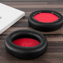 画像をギャラリービューアに読み込む, Geekria イヤーパッド QuickFit 互換性 パッド アンカー Anker Soundcore Life Q10, Q10 BT, Life 2 NEO ヘッドホンに対応 パッド イヤー / イヤーカップ ( プロテインレザー / ブラック 赤 )
