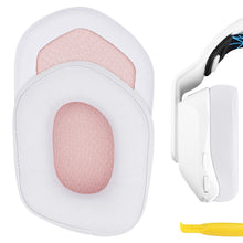 画像をギャラリービューアに読み込む, Geekria イヤーパッド QuickFit 互換性 パッド ロジクール Logitech G733, G535, G335 ヘッドホンに対応 パッド イヤー / イヤーカップ プロテインレザー (グレー+ピンク)
