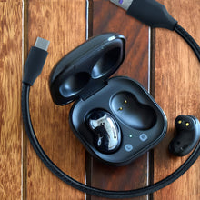 画像をギャラリービューアに読み込む, Geekria PUレザー 充電ケーブル 互換性 Type-C 充電コード USB to USB-C サムスン SAMSUNG Galaxy Buds 3 Pro Buds Pro Buds 2 Buds FE に対応 (黒 / 30cm 2パック)