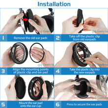 画像をギャラリービューアに読み込む, Geekria QuickFit イヤーパッド 互換性 パッド ゼンハイザー Sennheiser PXC450 PXC350, PC350, HMEC250, HME95 ヘッドホンに対応 イヤパッド/イヤークッション/イヤーカップ ( プロテインレザー / ブラック )