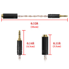 画像をギャラリービューアに読み込む, Geekria Apollo バランス接続ケーブル 3.5mm三極 ステレオ (オス)→ 4.4mm四極 バランス(メス) 接続ケーブル 交換プラッグ 変換ケーブル 4芯 16cm (4N OCC単結晶銅と単結晶銀 混編)