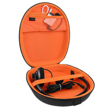 画像をギャラリービューアに読み込む, 折りたたみ式オンイヤーヘッドフォン用GeekriaShieldケース、ケーブルストレージ付きの交換用保護ハードシェルトラベルキャリングバッグ、トラックドライバーまたはコールセンターヘッドフォンと互換性(ブラック)