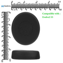 画像をギャラリービューアに読み込む, Geekria イヤーパッド QuickFit 互換性 パッド ジャブラ Jabra Evolve2 55, 55MS, 55UC, 55USB Wireless ヘッドホンに対応 パッド イヤー / イヤーカップ (プロテインレザー/黒)