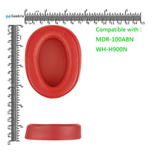 画像をギャラリービューアに読み込む, Geekria イヤーパッド QuickFit 互換性 パッド ソニー Sony MDR 100ABN WH H900N ヘッドホンに対応 パッド イヤー / イヤーカップ ( プロテインレザー / 赤 )