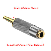 画像をギャラリービューアに読み込む, Geekria 変換プラグ 3.5mm(オス) 3極 ->3.5mm (メス) 4極 標準ステレオプラグ~ バランスプラグ