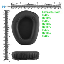画像をギャラリービューアに読み込む, Geekria イヤーパッド QuickFit 互換性 パッド ゼンハイザー Sennheiser RS195, HDR195, RS185, HDR185, HDR175, RS175, HDR165, RS165 ヘッドホンに対応 パッド イヤー / イヤーカップ (プロテインレザー / ブラック)