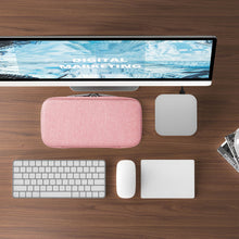 画像をギャラリービューアに読み込む, Geekria デスクトップコンピューターハードトラベルケース、アップル Apple 2024 Mac Mini M4 / Mini M4 Pro 対応、Magicキーボード、マウス、トラックパッド、アクセサリー収納可能 (ピンク)