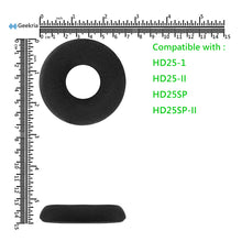 画像をギャラリービューアに読み込む, Geekria イヤーパッド QuickFit 互換性 パッド ゼンハイザー Sennheiser HD25-1, HD25, HD25SP, 25SP-II ヘッドホンに対応 パッド イヤー / イヤーカップ (ベロア / ブラック)