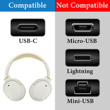 画像をギャラリービューアに読み込む, Geekria レザー 充電ケーブル 互換性 Type-C 充電コード USB to USB-C エディファイアー Edifier LolliClip Al, ES850NB, Hecate G2, W820NB Plus, WH950NB, WH700NB, W830NB に対応 (黒/30cm)