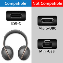 画像をギャラリービューアに読み込む, Geekria 充電ケーブル 互換性 QuickFit Type-C 充電コード USB-C to USB-C Bose 700, 700ANC, QC45, QC Earbuds, Sport Earbuds Charger, に対応 (黒/30cm)