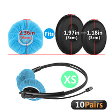 画像をギャラリービューアに読み込む, Geekria カバー 20個入(10ペア) ヘッドセットカバー 劣化防止、防塵 イヤーパッドカバー ストレッチニット 3-6CM ヘッドホン用 不織布 (超小型 / ブルー)